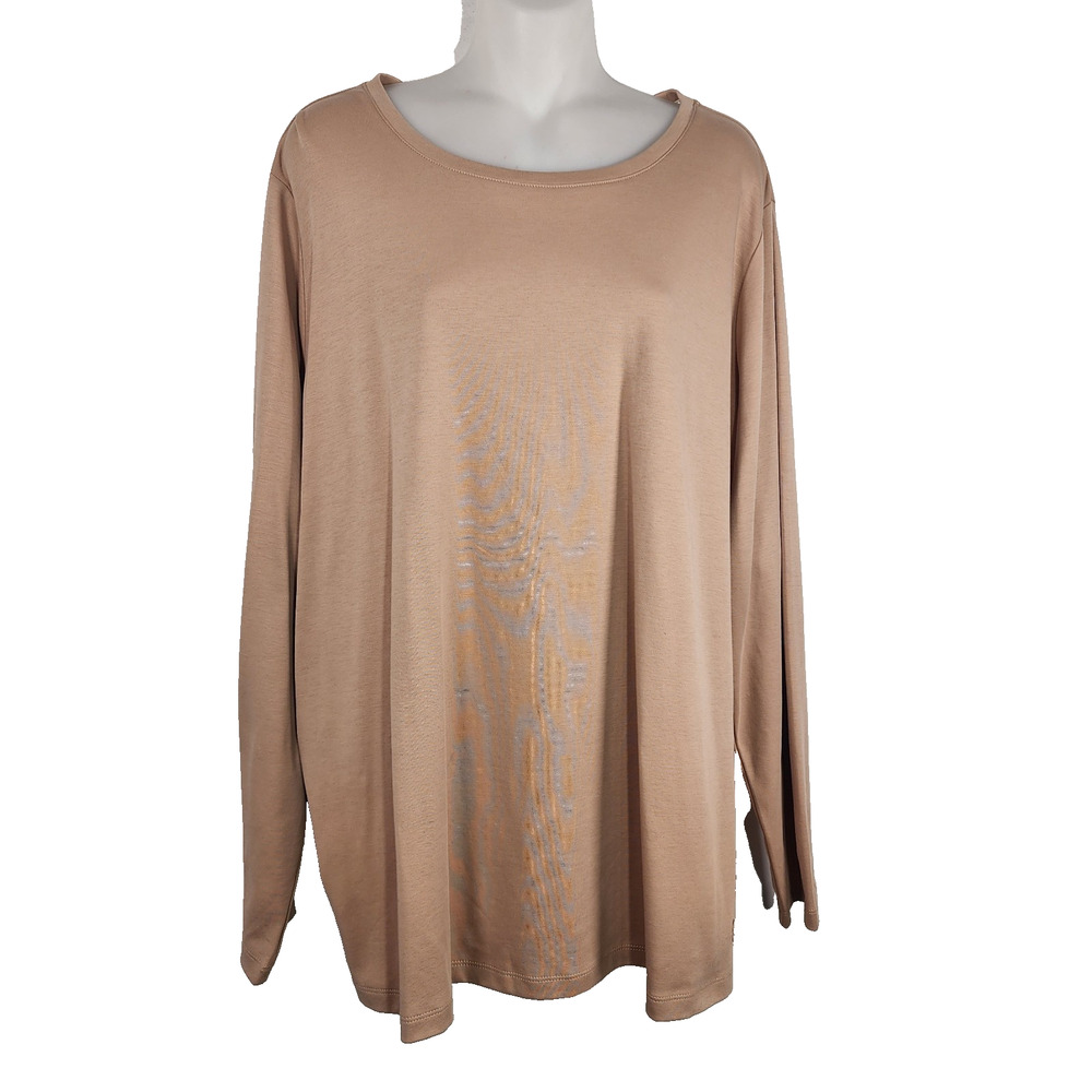 Isaac Mizrahi Live Essentials Women Pima Cotton Crew Neck Knit Top 2X A385412